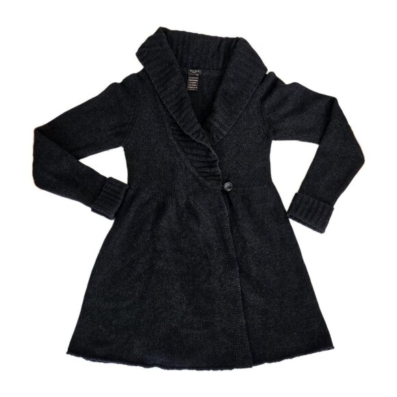 Talula Sweaters - Talula Cardigan Womens M Gray Shawl Collar LS Button Wool Cashmere Angora Blend